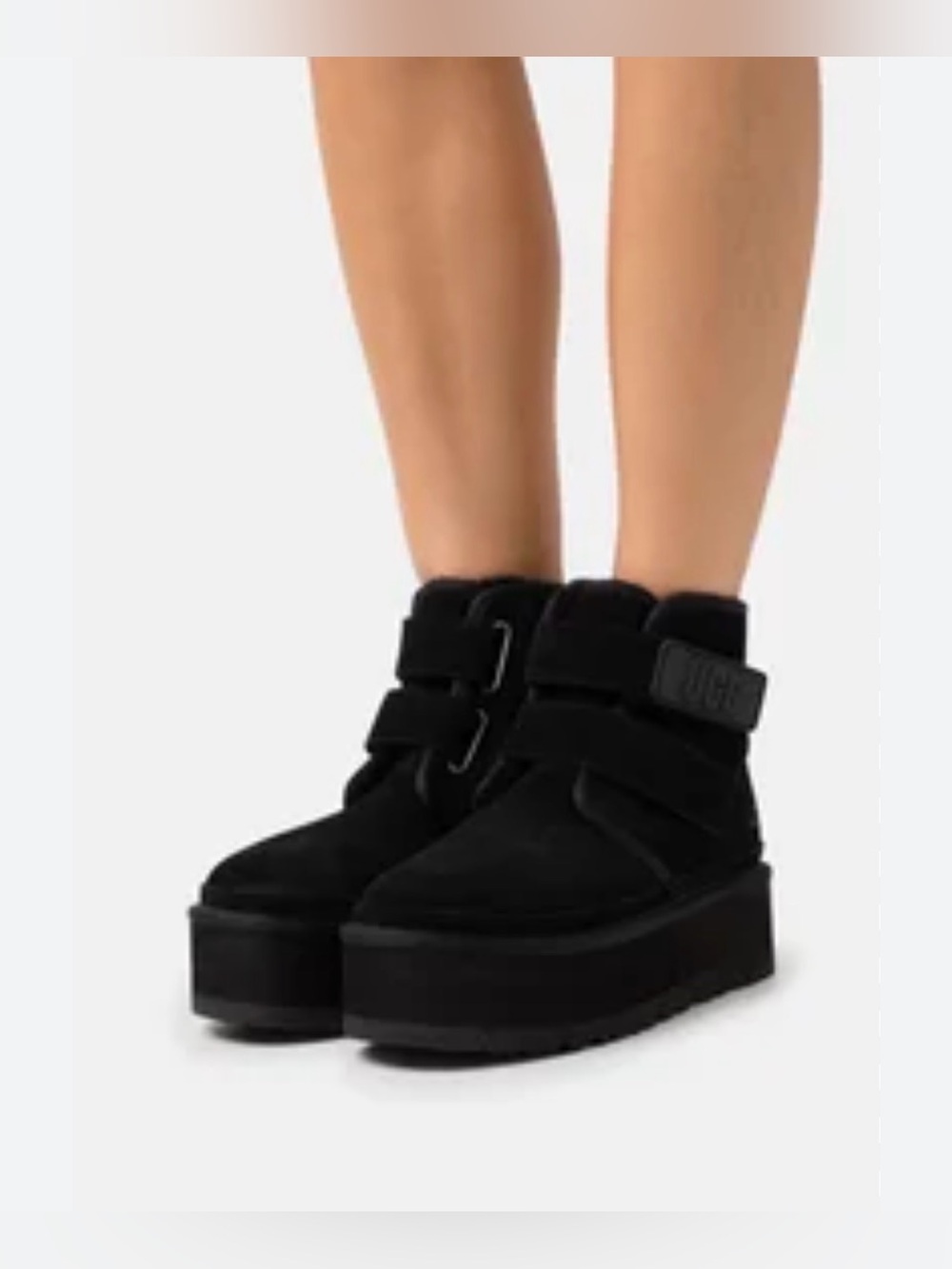 UGG Neumel Platform boots in Black Suede Ankle Boot with Dual Straps - Picture 3 of 16